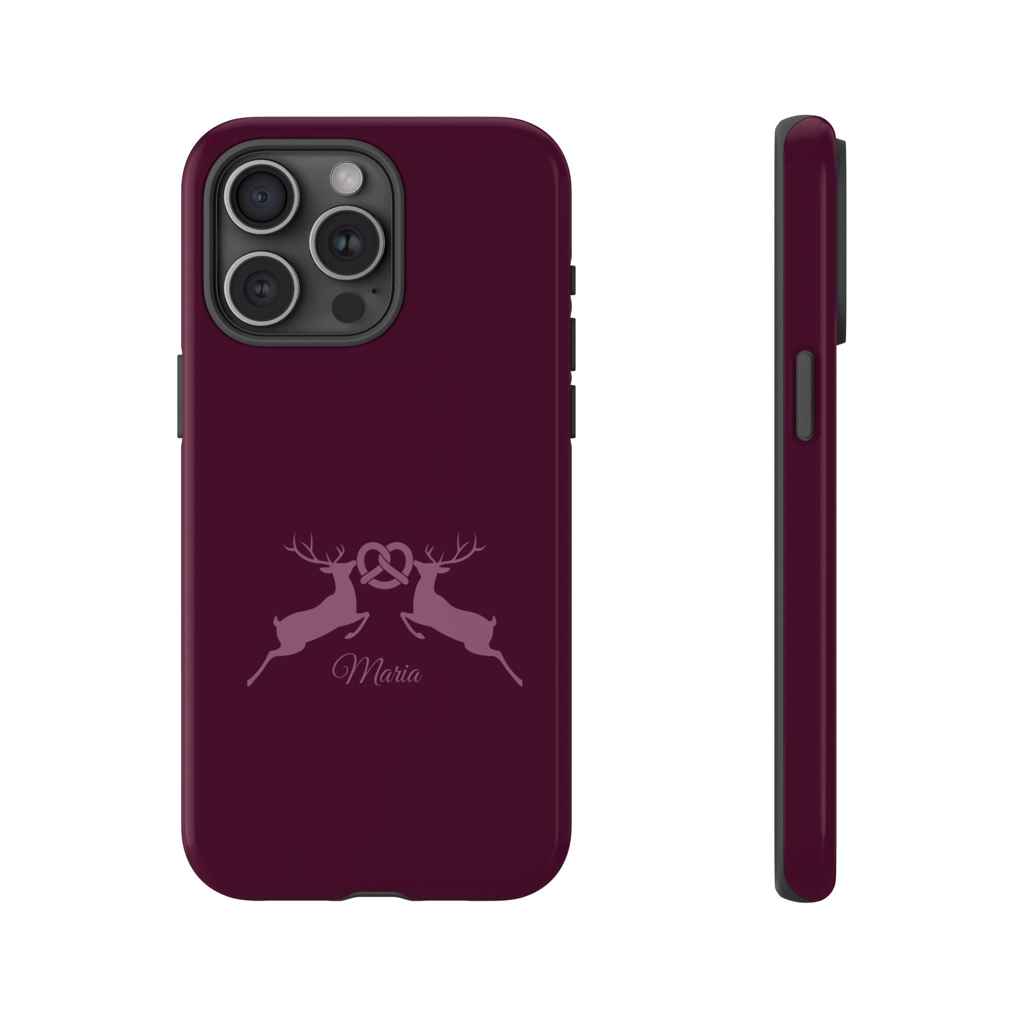 HIRSCH AUBERGINE – Personalisierte Handyhülle mit Dual-Layer-Schutz