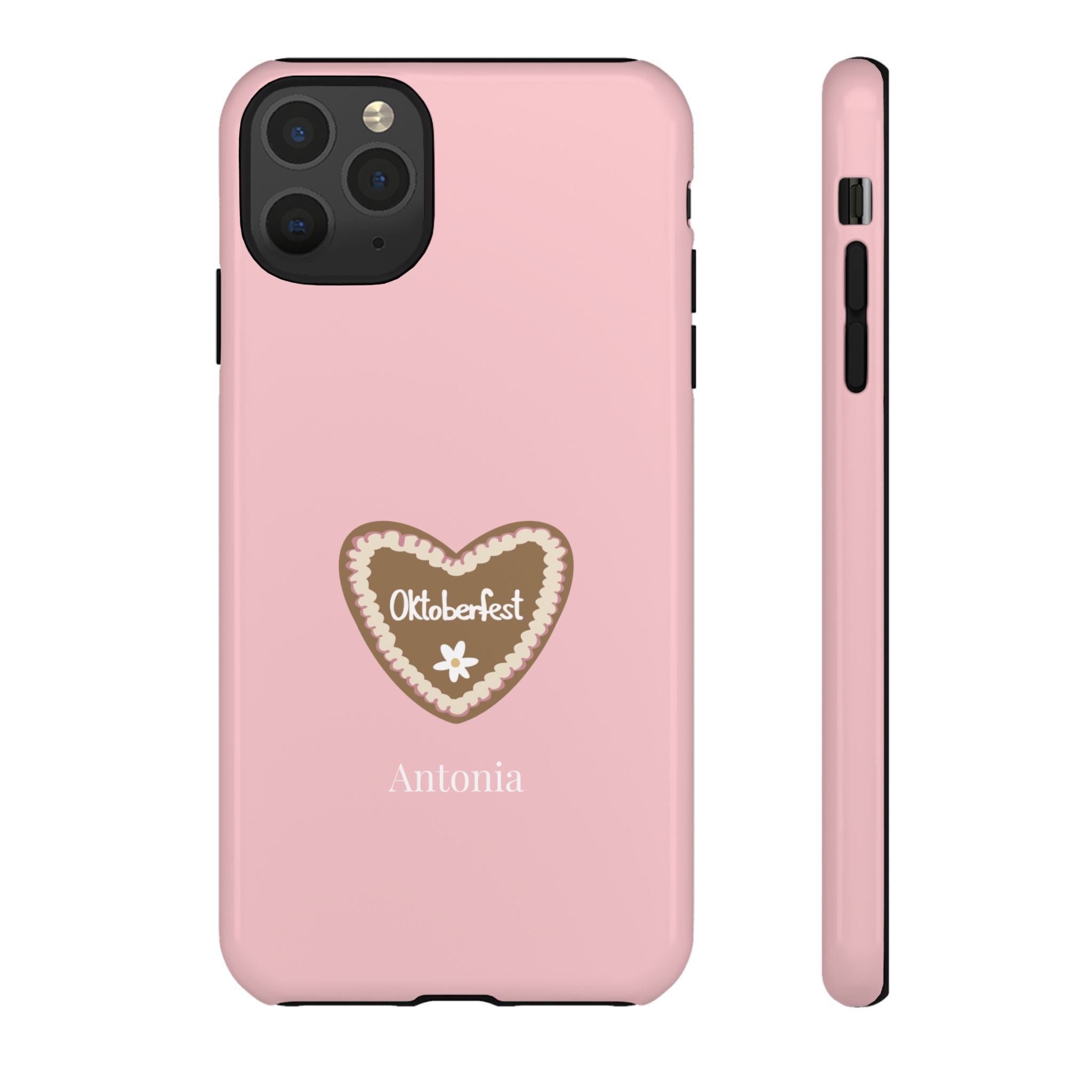 OKTOBERFEST HERZ ROSE – Personalisierte Handyhülle mit Dual-Layer-Schutz