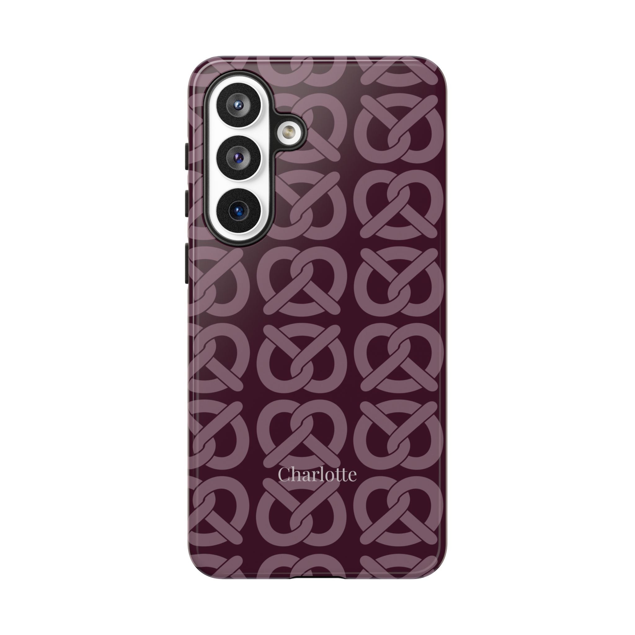 BREZN MONOGRAMM AUBERGINE – Personalisierte Handyhülle mit Dual-Layer-Schutz