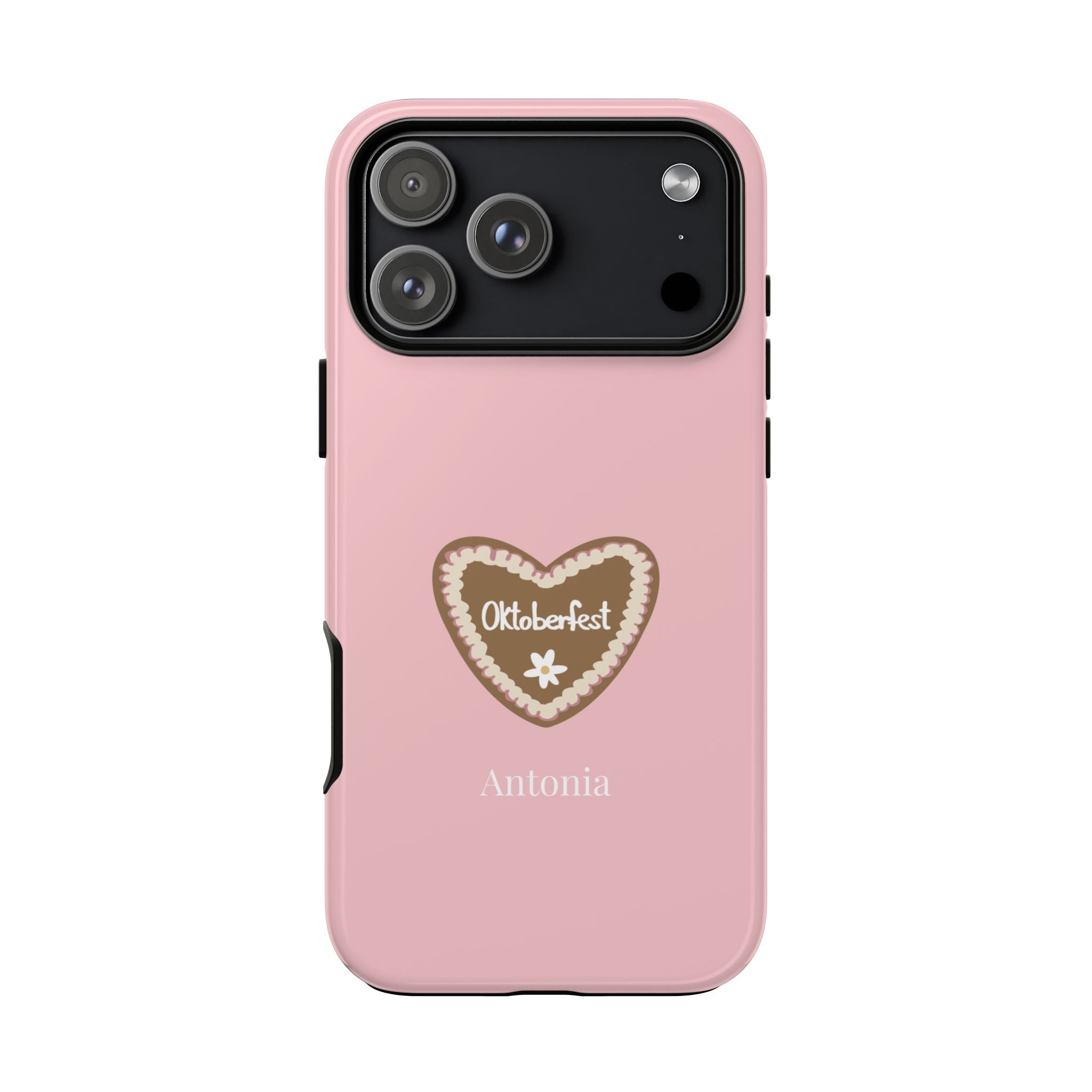 OKTOBERFEST HERZ ROSE – Personalisierte Handyhülle mit Dual-Layer-Schutz