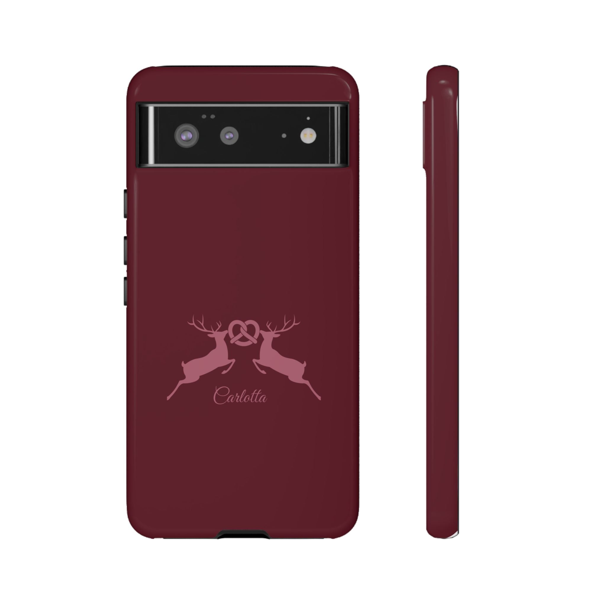 HIRSCH BORDEAUX – Personalisierte Handyhülle mit Dual-Layer-Schutz