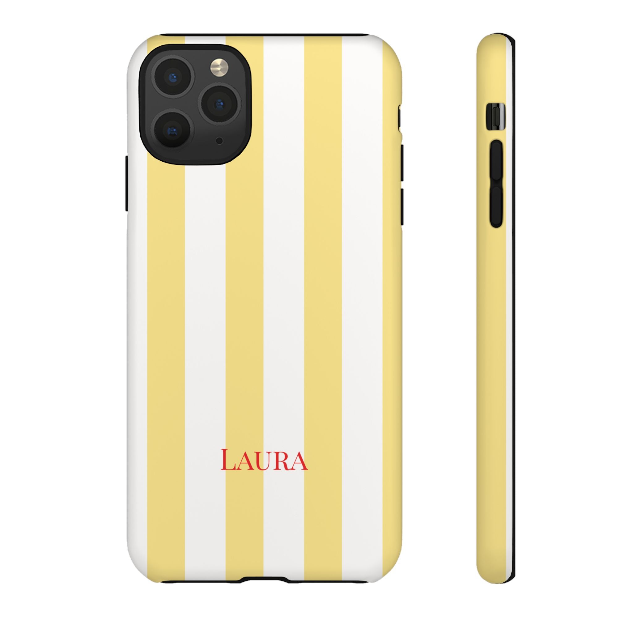 YELLOW STRIPES – Personalisierte Handyhülle mit Dual-Layer-Schutz
