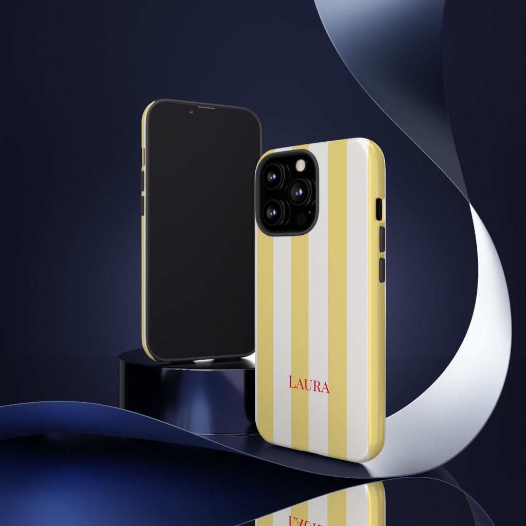 YELLOW STRIPES – Personalisierte Handyhülle mit Dual-Layer-Schutz