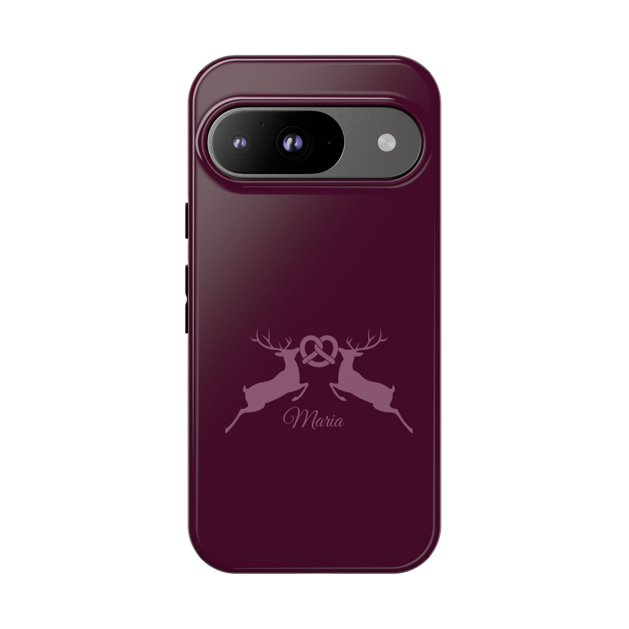 HIRSCH AUBERGINE – Personalisierte Handyhülle mit Dual-Layer-Schutz