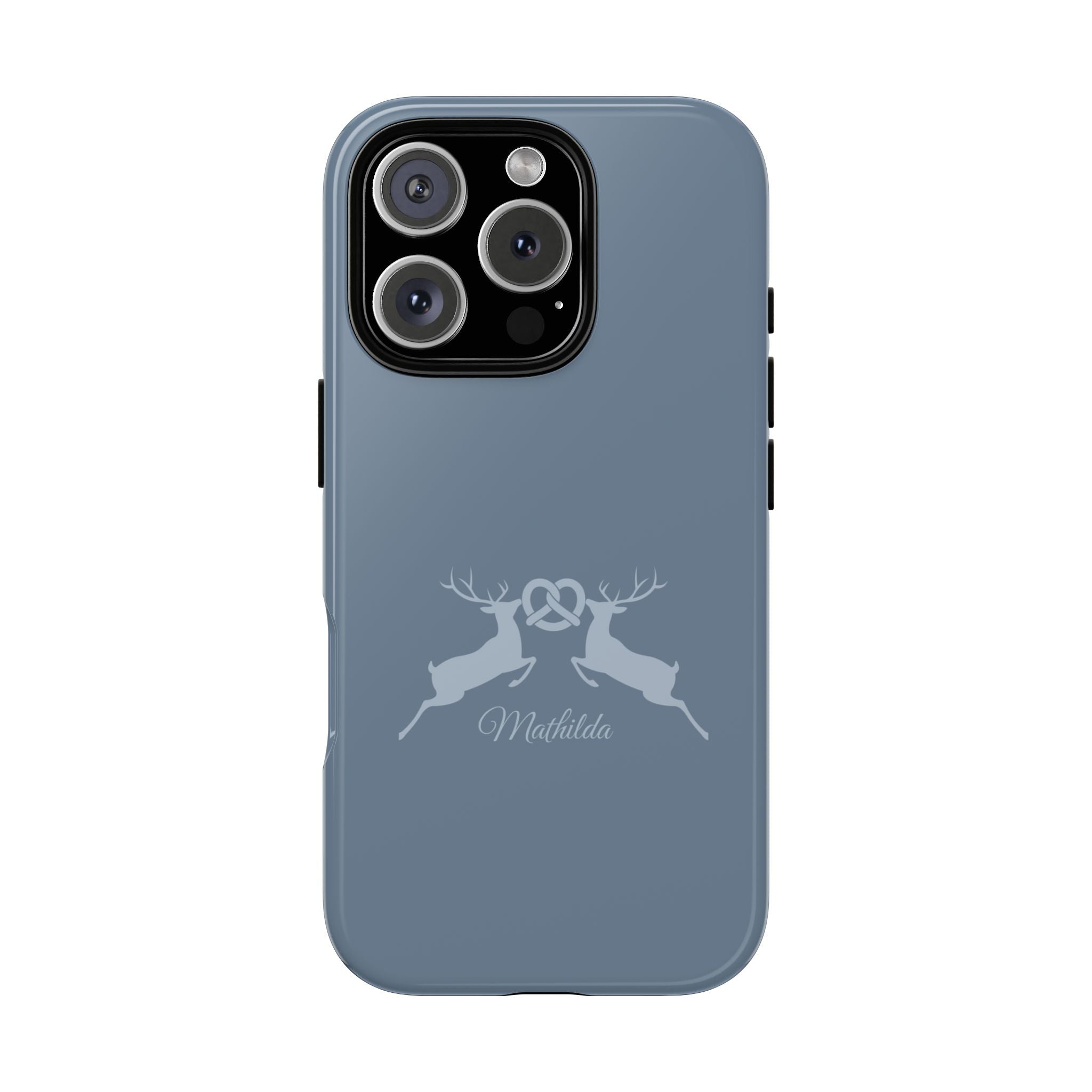 HIRSCH TAUBENBLAU – Personalisierte Handyhülle mit Dual-Layer-Schutz