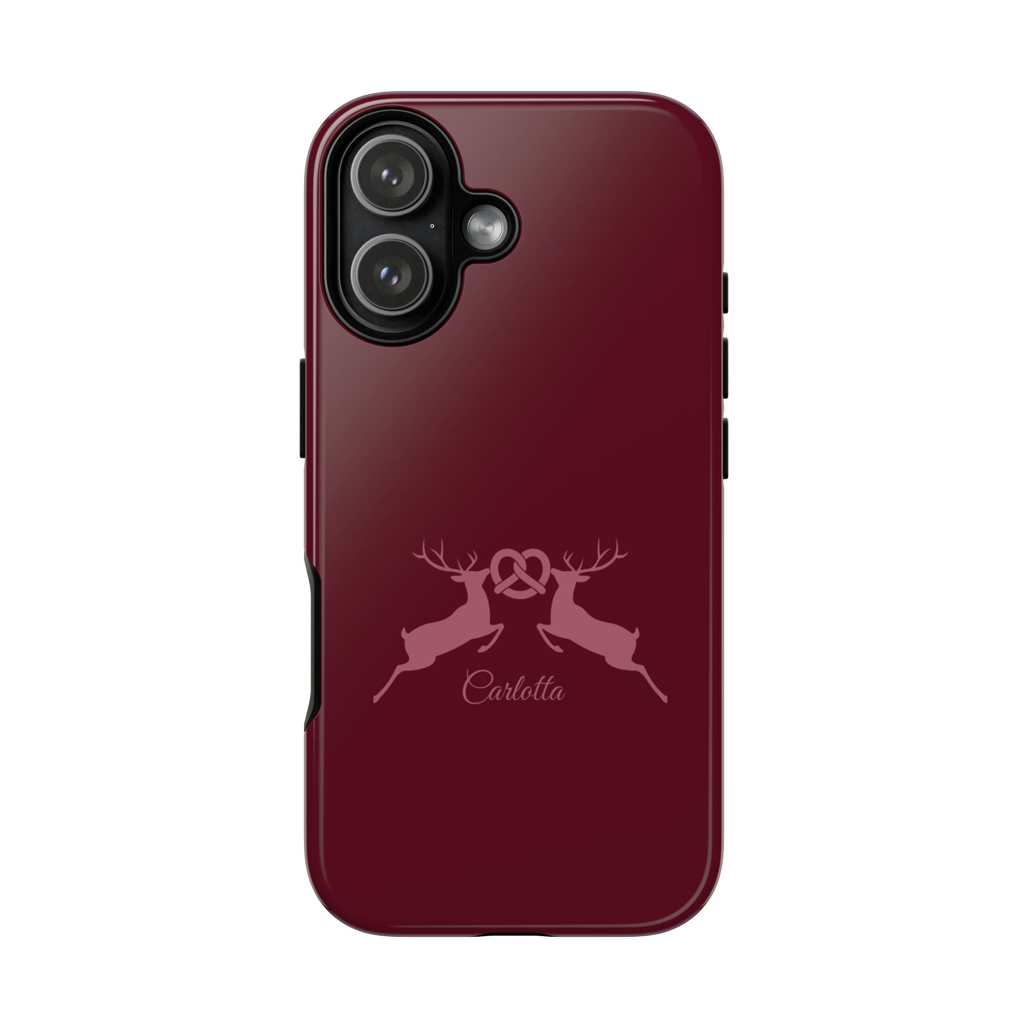HIRSCH BORDEAUX – Personalisierte Handyhülle mit Dual-Layer-Schutz