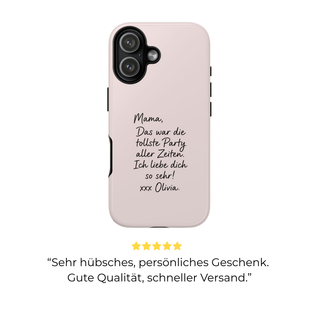 ROSE mit handgeschriebener Notiz – Personalisierte Handyhülle mit Dual-Layer-Schutz