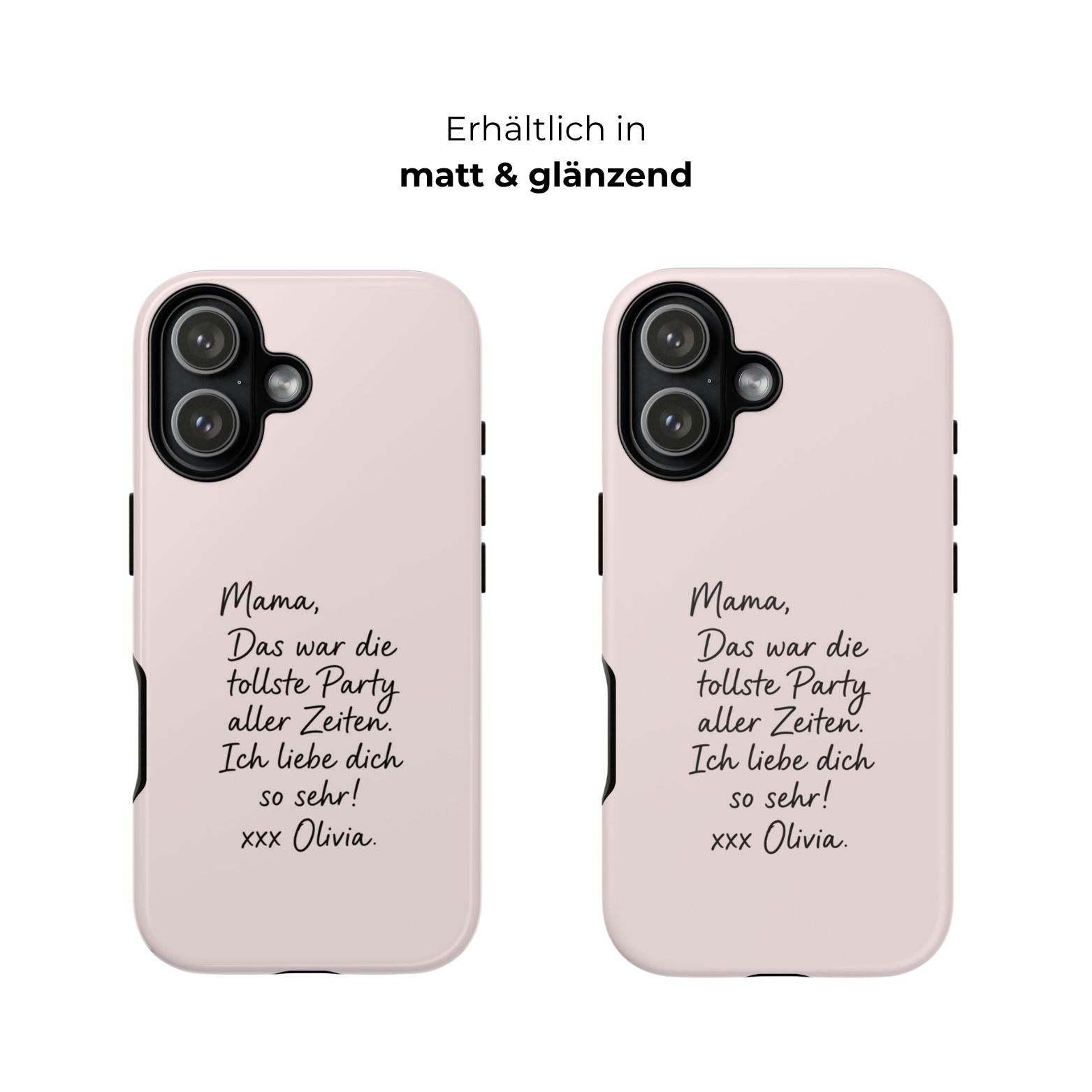 Personalisierte Handyhülle mit handgeschriebener Notiz