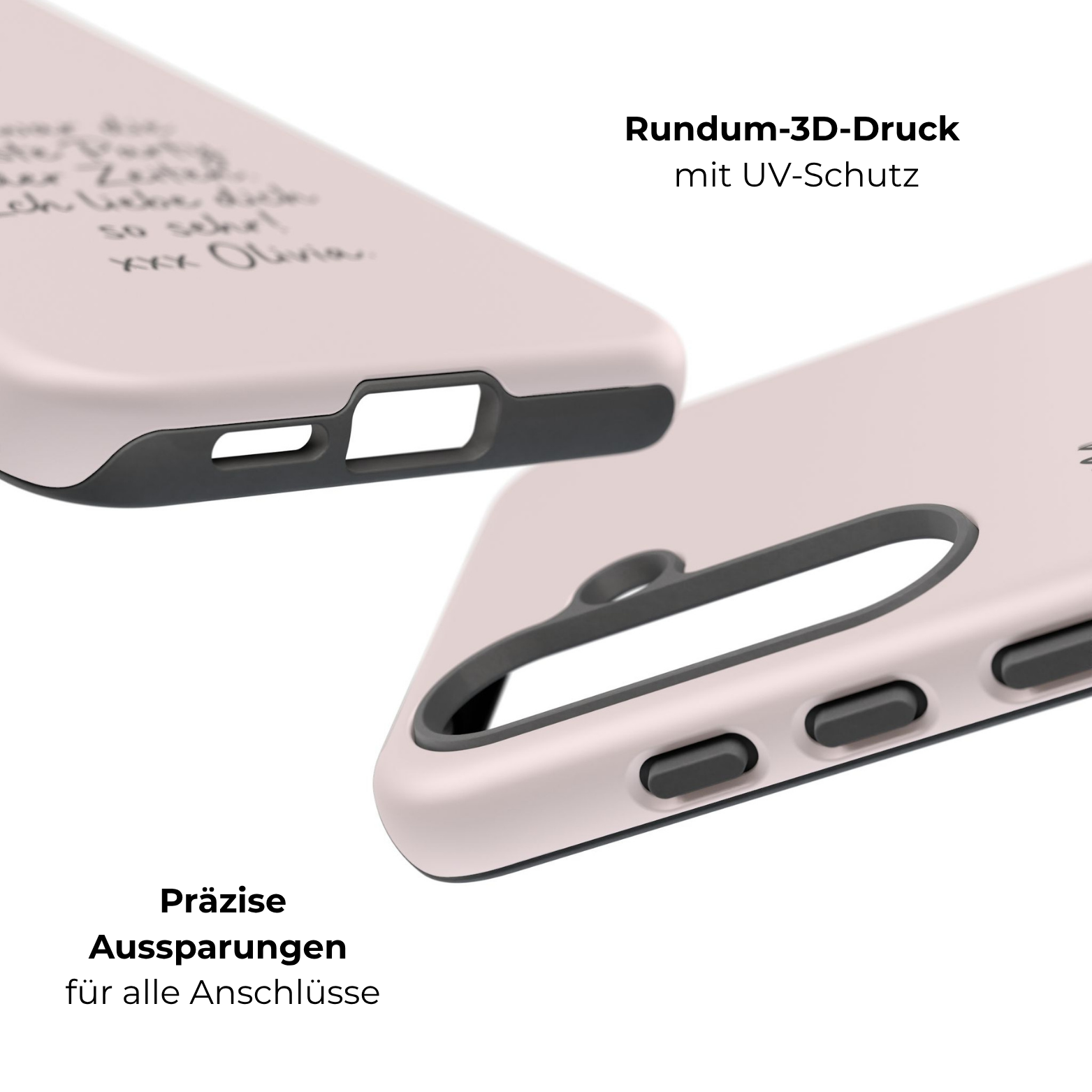 ROSE mit handgeschriebener Notiz – Personalisierte Handyhülle mit Dual-Layer-Schutz