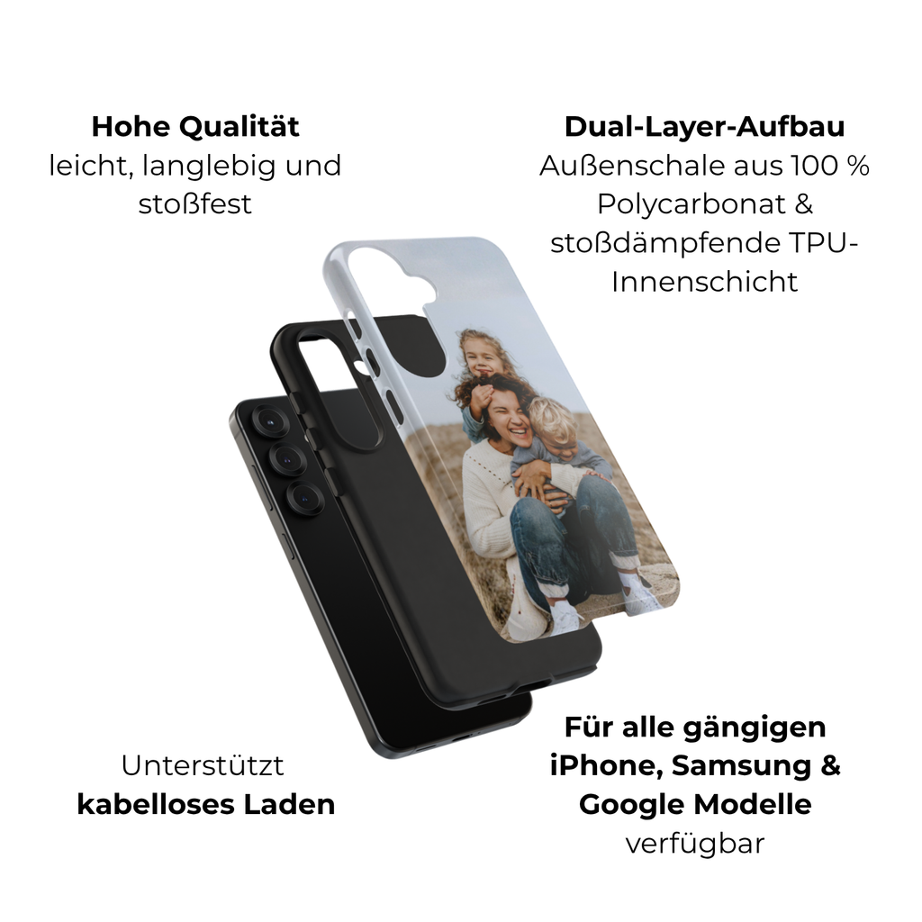 MOMENTS – Personalisierte Foto Handyhülle mit Dual-Layer-Schutz