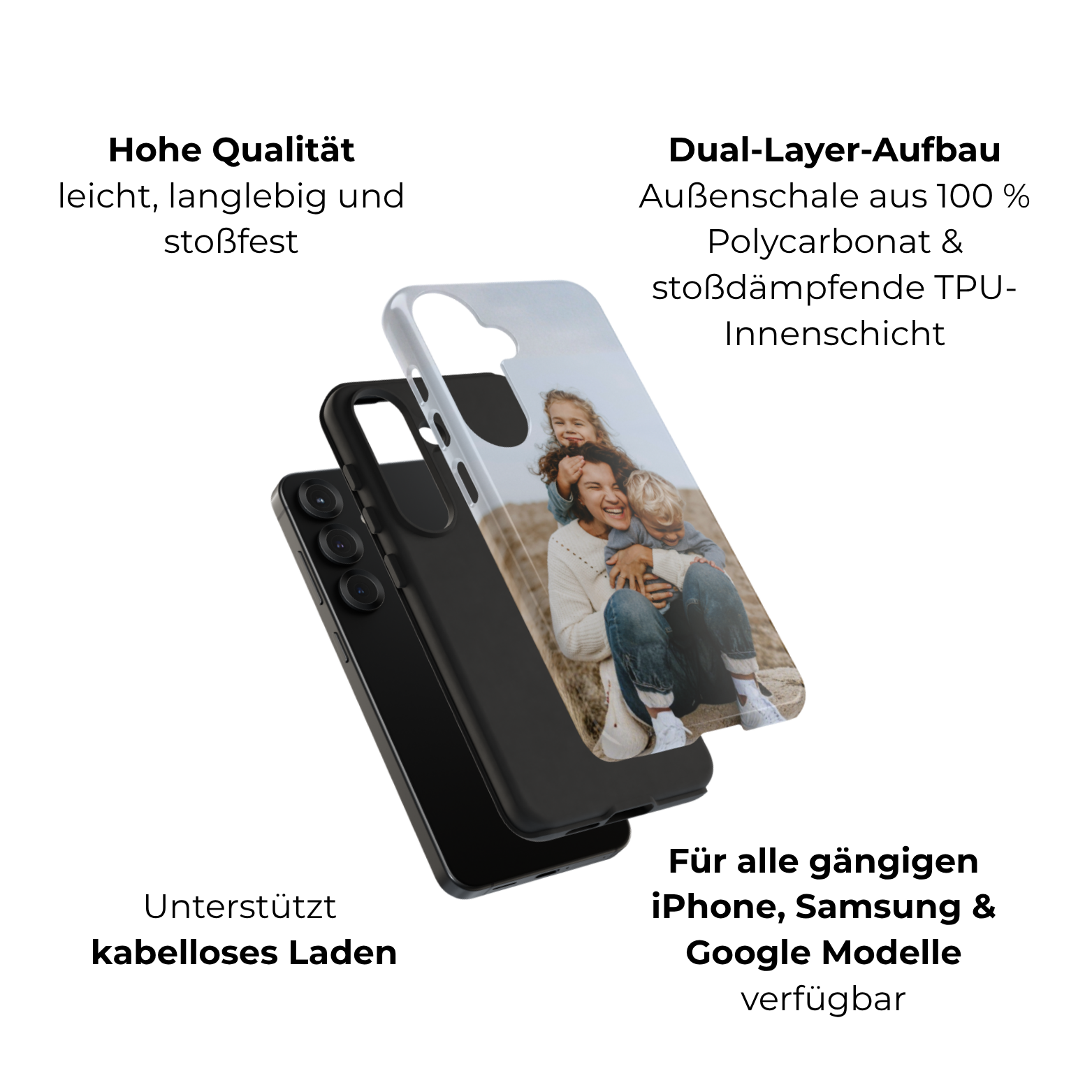 MOMENTS – Personalisierte Foto Handyhülle mit Dual-Layer-Schutz