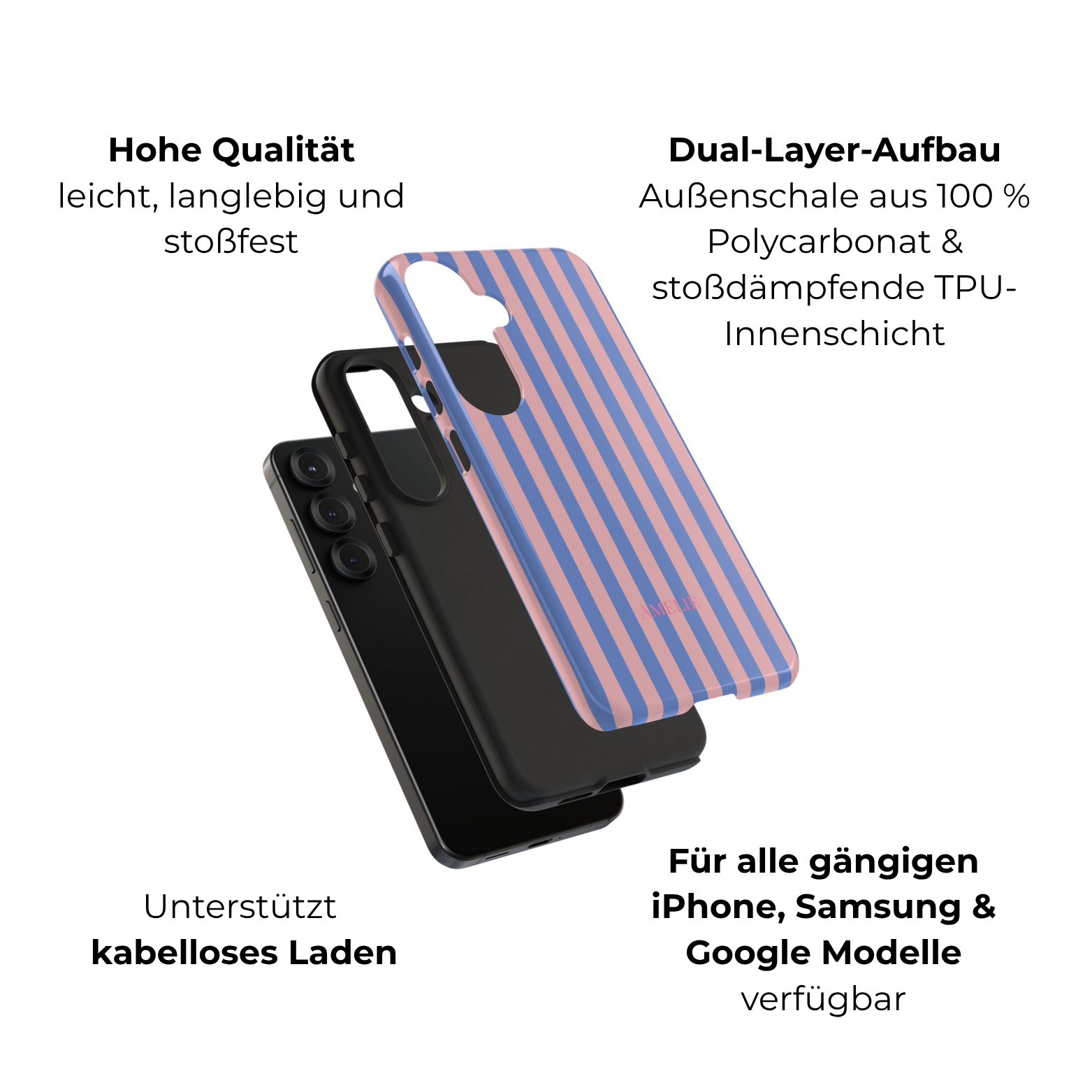 BLUSH & BLUE – Personalisierte Handyhülle mit Dual-Layer-Schutz