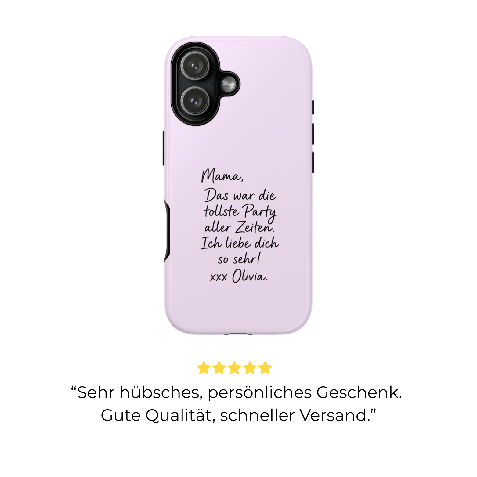 LAVENDEL mit handgeschriebener Notiz – Personalisierte Handyhülle mit Dual-Layer-Schutz