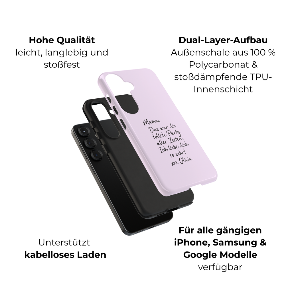 LAVENDEL mit handgeschriebener Notiz – Personalisierte Handyhülle mit Dual-Layer-Schutz