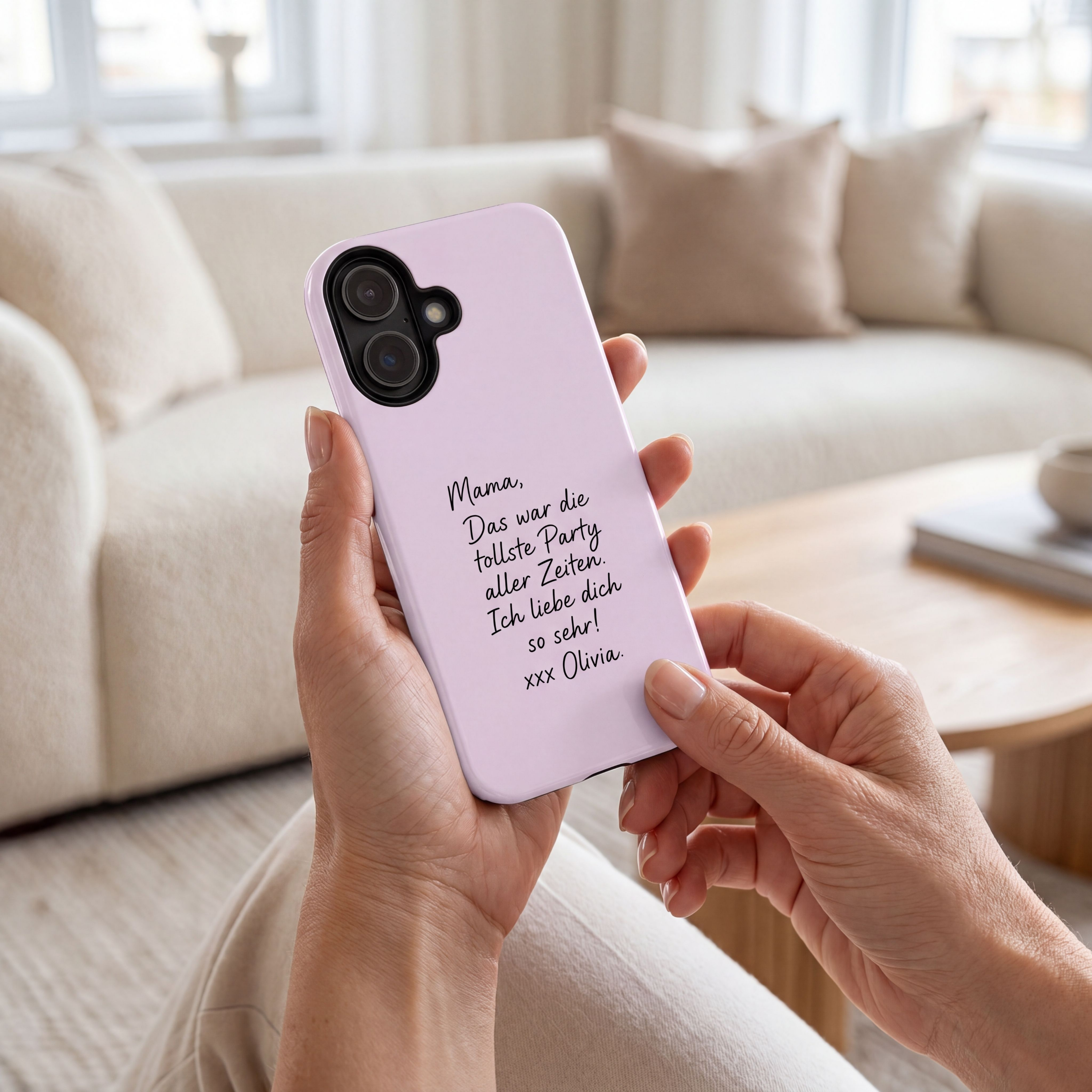 LAVENDEL mit handgeschriebener Notiz – Personalisierte Handyhülle mit Dual-Layer-Schutz