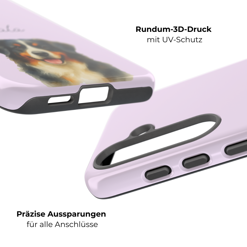 Pet Aquarell Lavendel – Personalisierte Handyhülle mit Dual-Layer-Schutz