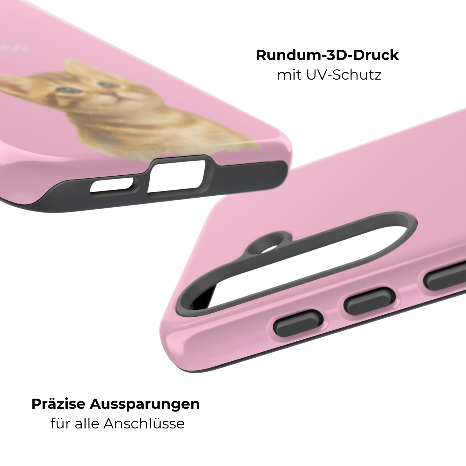 PET AQUARELL PINK – Personalisierte Handyhülle mit Dual-Layer-Schutz