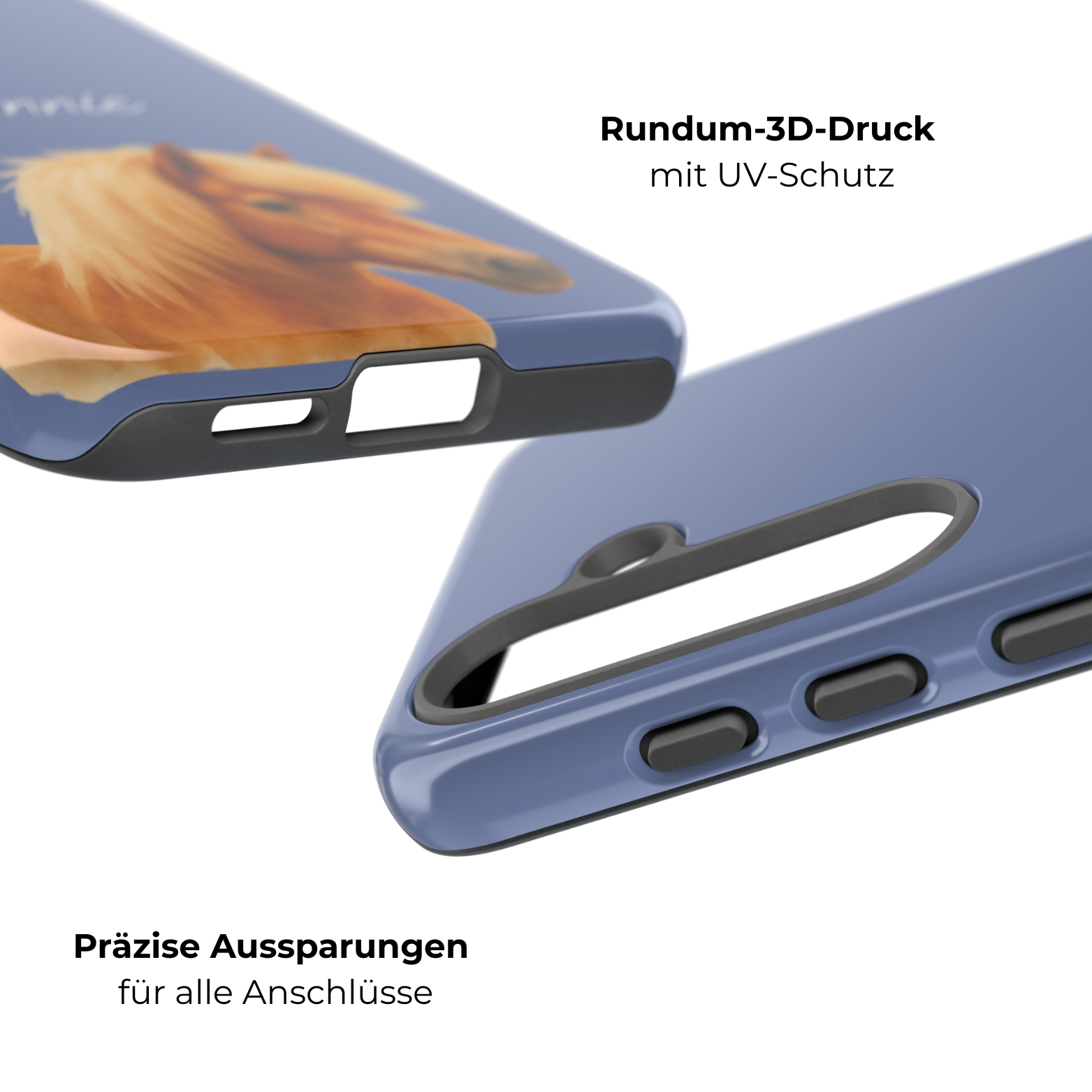 PET AQUARELL DUSTY BLUE – Personalisierte Handyhülle mit Dual-Layer-Schutz