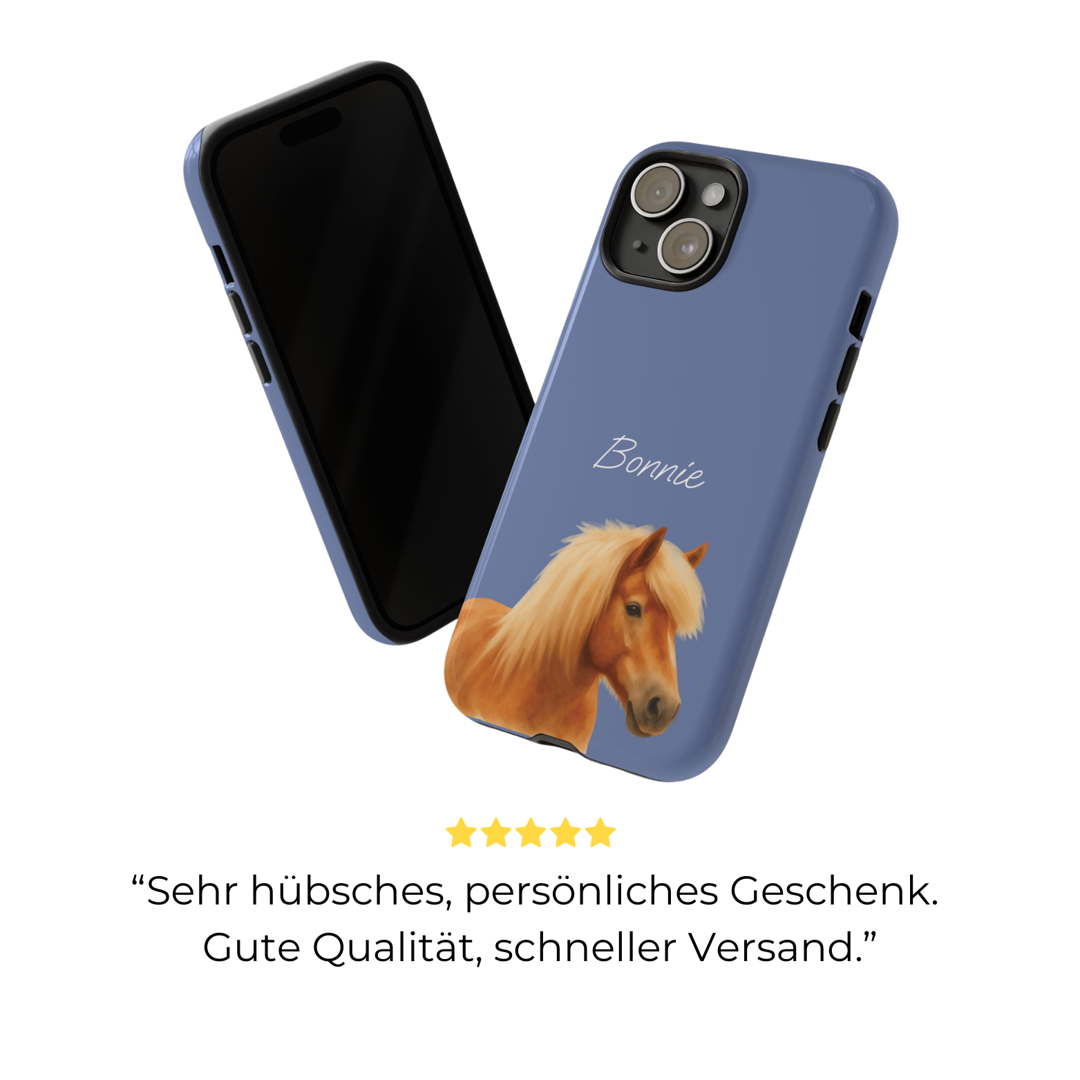 PET AQUARELL DUSTY BLUE – Personalisierte Handyhülle mit Dual-Layer-Schutz
