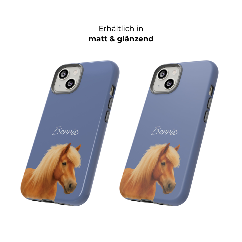 PET AQUARELL DUSTY BLUE – Personalisierte Handyhülle mit Dual-Layer-Schutz