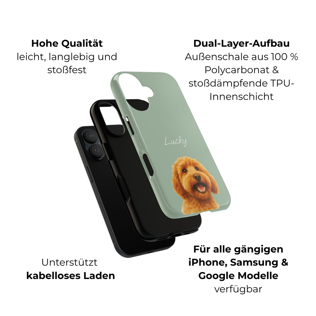 PET AQUARELL SALBEI – Personalisierte Handyhülle mit Dual-Layer-Schutz