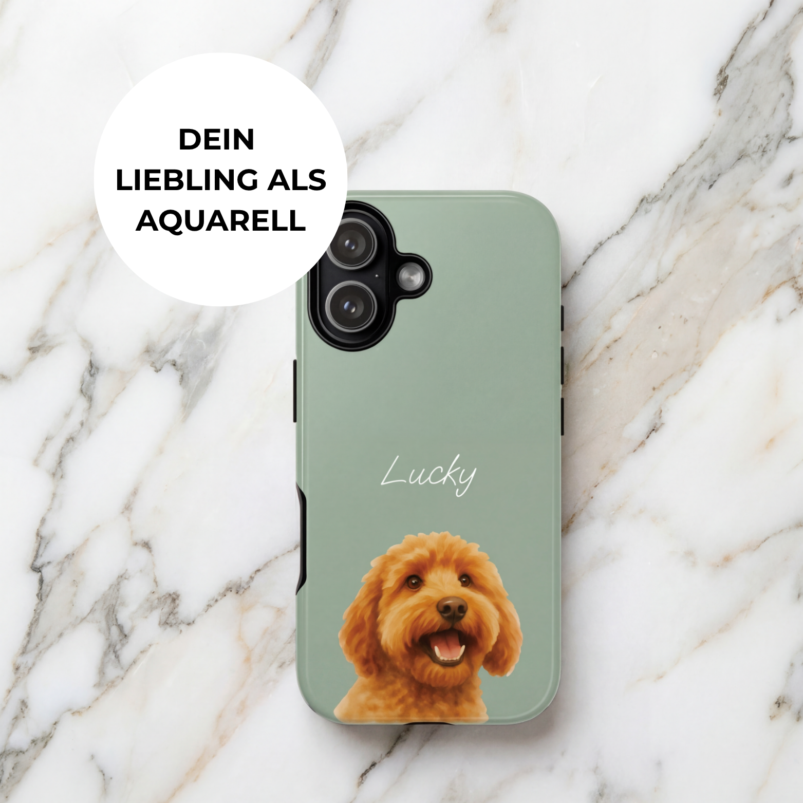 PET AQUARELL SALBEI – Personalisierte Handyhülle mit Dual-Layer-Schutz