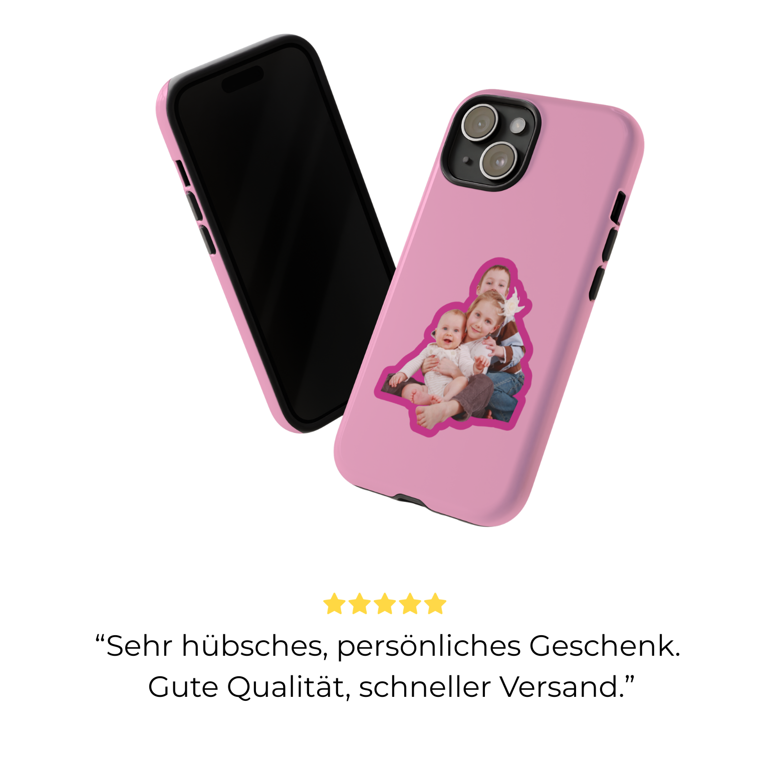 PINK CARTOON – Personalisierte Foto Handyhülle mit Dual-Layer-Schutz