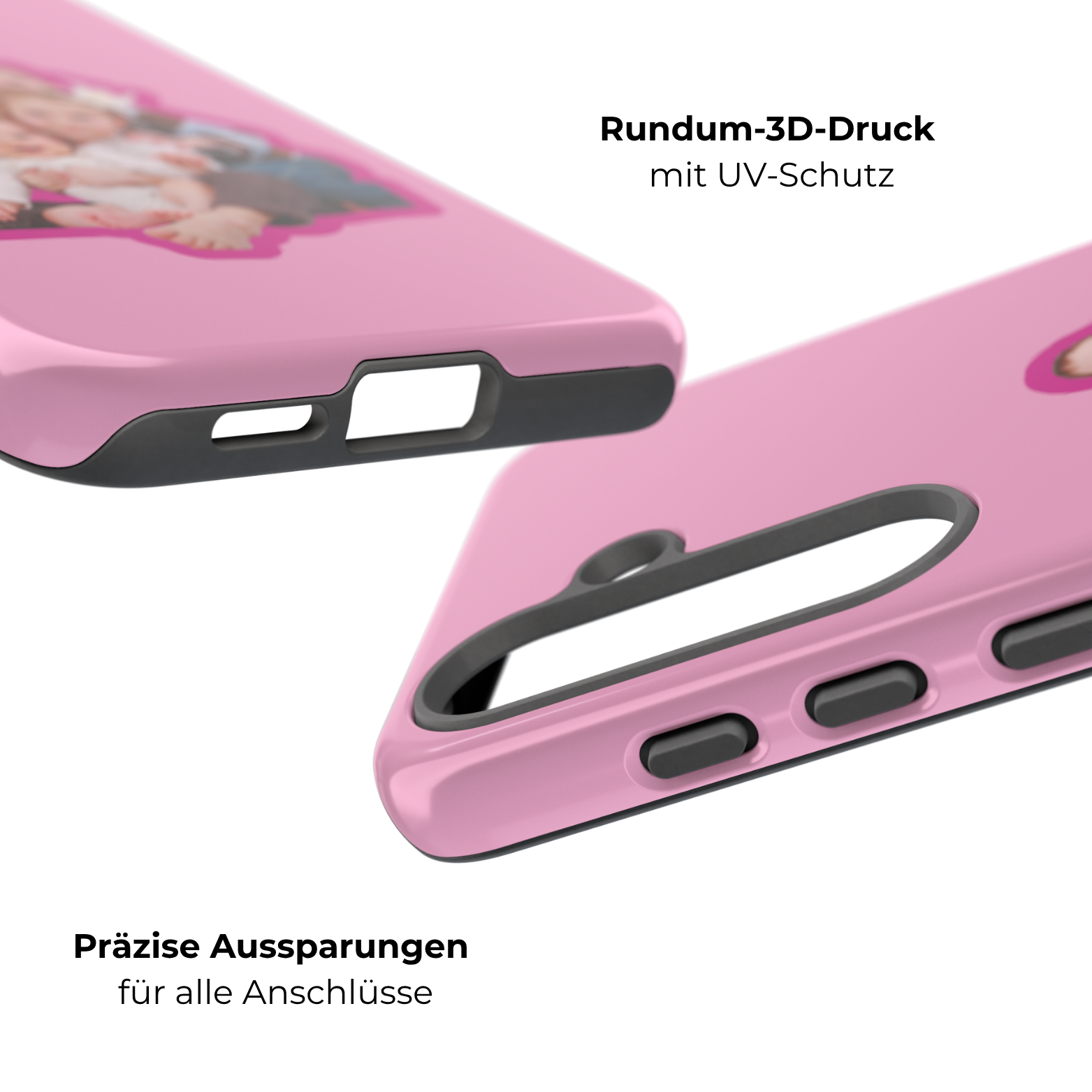 PINK CARTOON – Personalisierte Foto Handyhülle mit Dual-Layer-Schutz