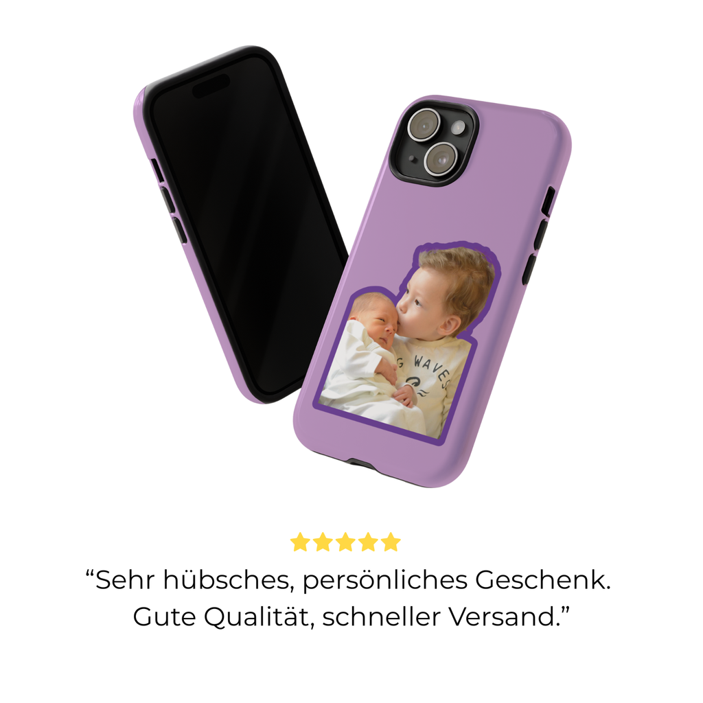 PURPLE CARTOON – Personalisierte Foto Handyhülle mit Dual-Layer-Schutz