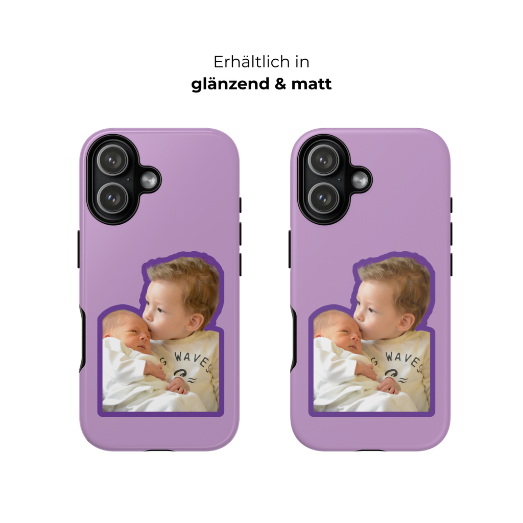 PURPLE CARTOON – Personalisierte Foto Handyhülle mit Dual-Layer-Schutz