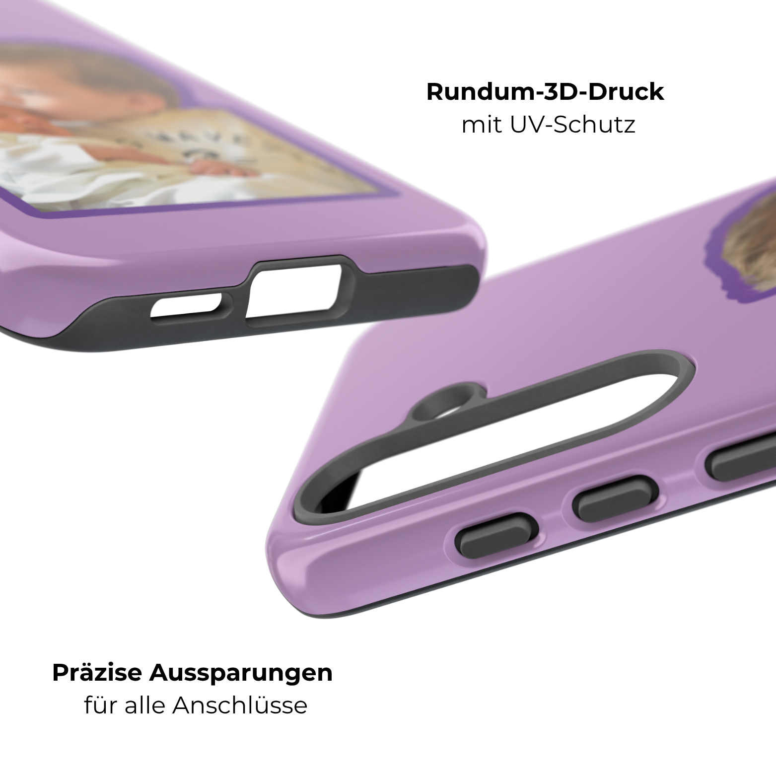 PURPLE CARTOON – Personalisierte Foto Handyhülle mit Dual-Layer-Schutz