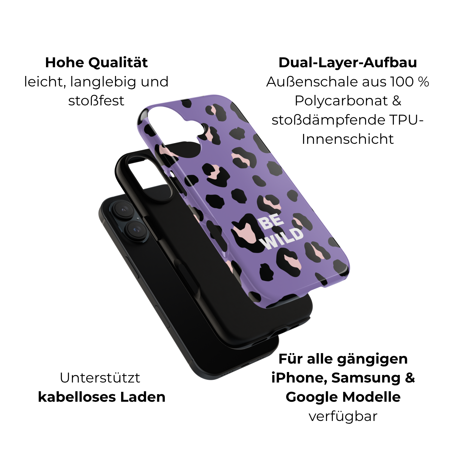 PURPLE LEO – Personalisierte Handyhülle mit Dual-Layer-Schutz