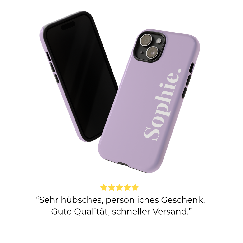 LAVENDEL BOLD NAME – Personalisierte Handyhülle mit Dual-Layer-Schutz