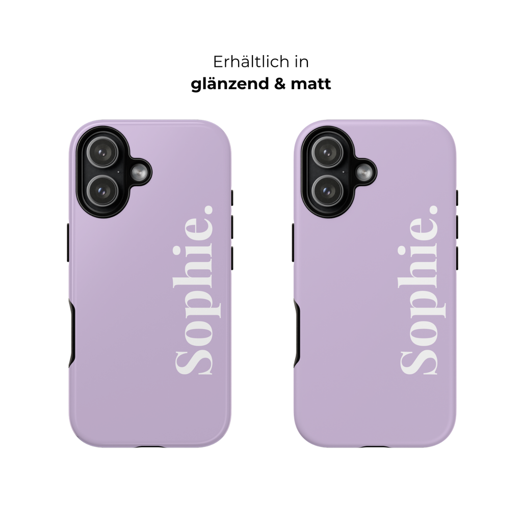 LAVENDEL BOLD NAME – Personalisierte Handyhülle mit Dual-Layer-Schutz