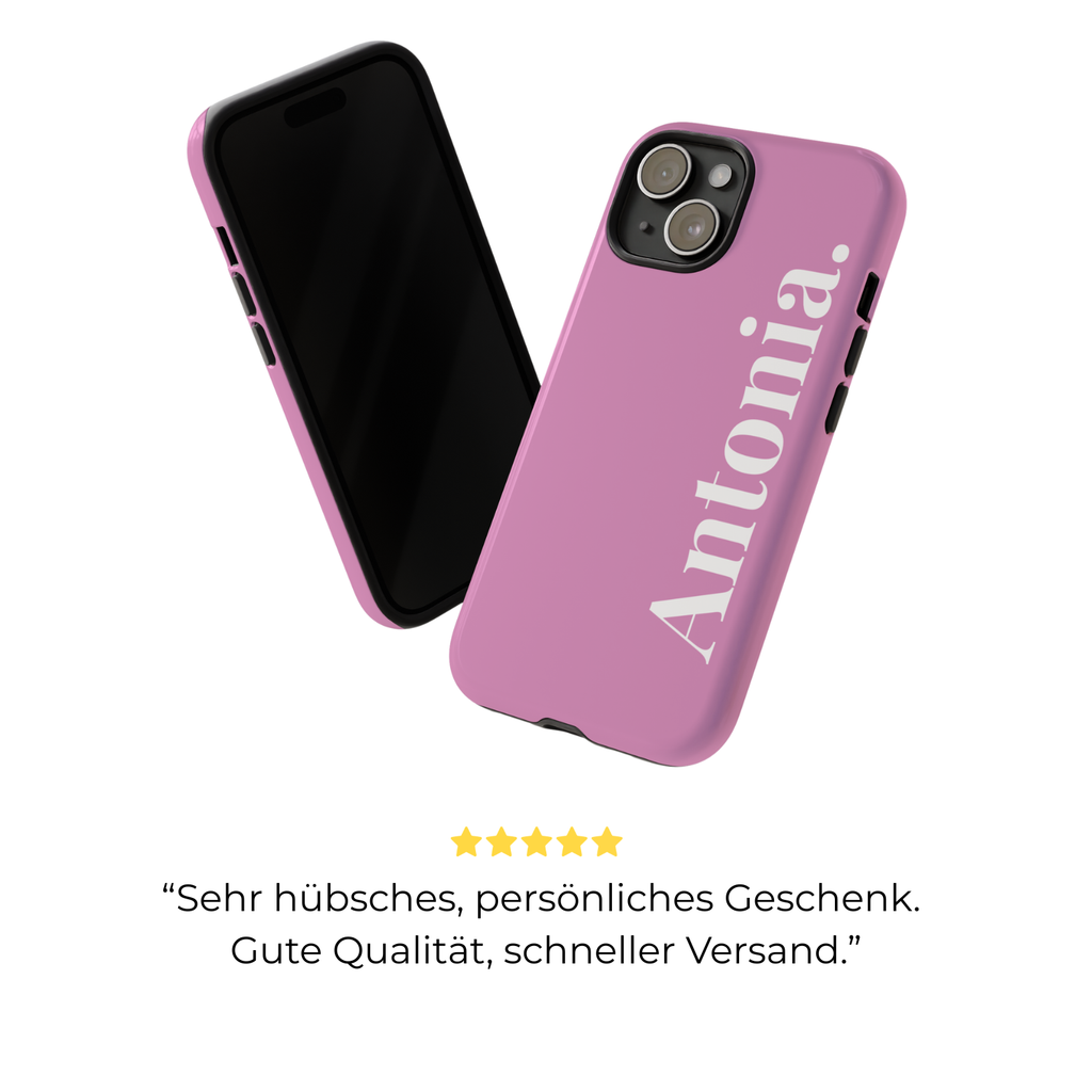 PINK BOLD NAME – Personalisierte Handyhülle mit Dual-Layer-Schutz