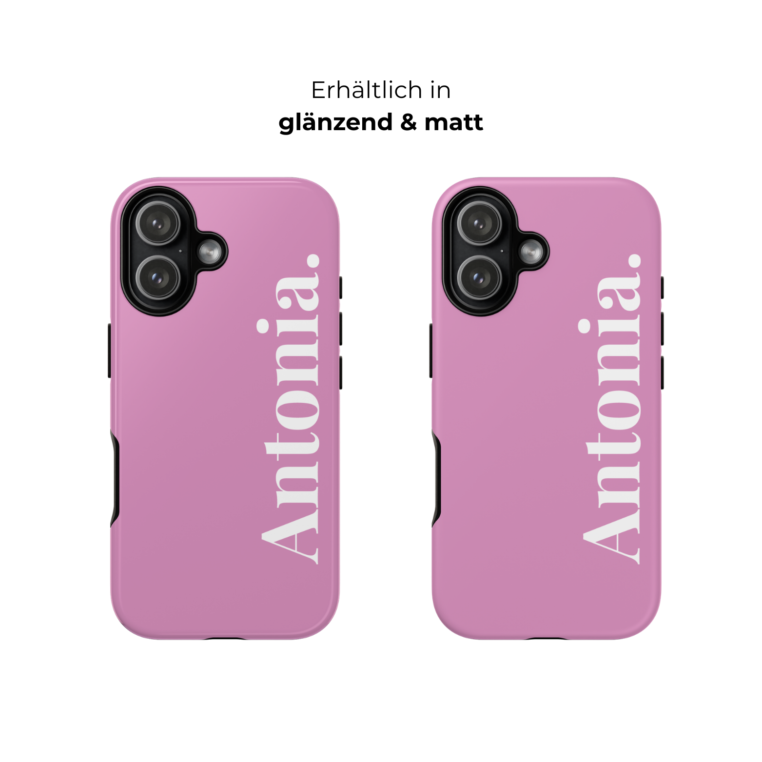 PINK BOLD NAME – Personalisierte Handyhülle mit Dual-Layer-Schutz