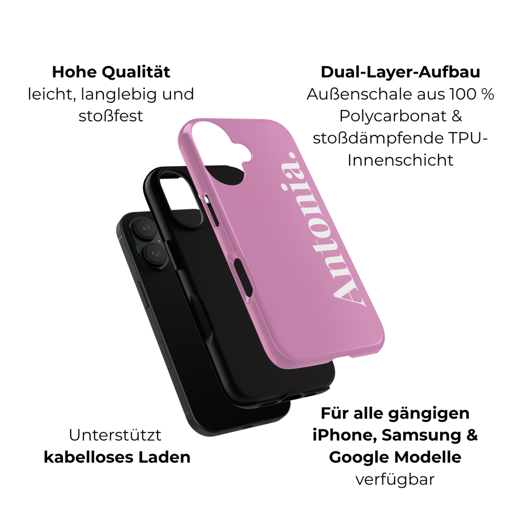 PINK BOLD NAME – Personalisierte Handyhülle mit Dual-Layer-Schutz