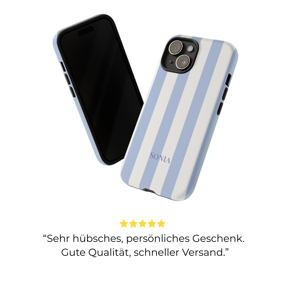 LIGHT BLUE STRIPES – Personalisierte Handyhülle mit Dual-Layer-Schutz