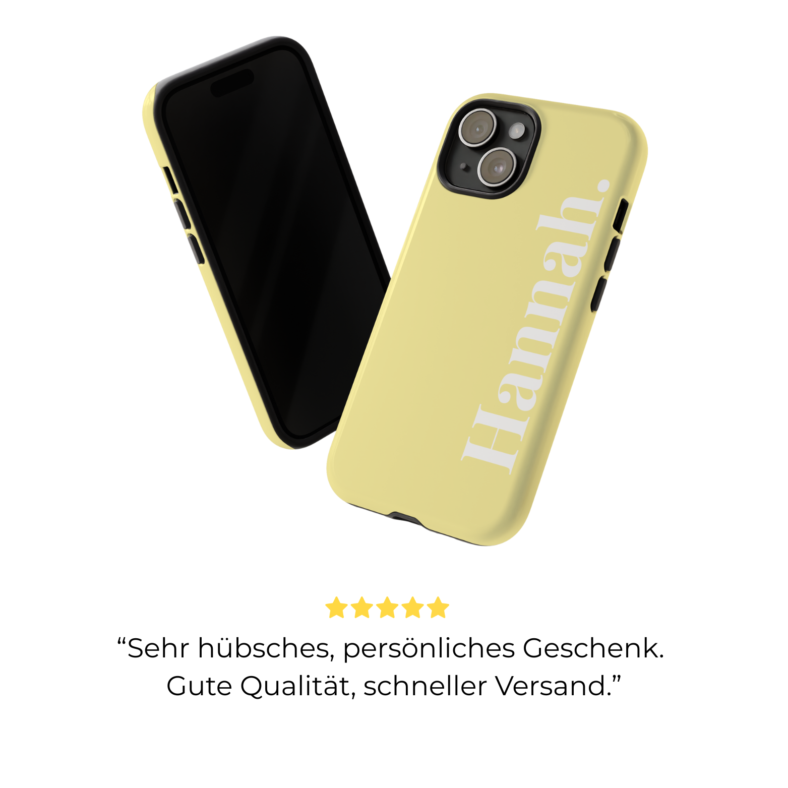 CITRUS YELLOW BOLD NAME – Personalisierte Handyhülle mit Dual-Layer-Schutz