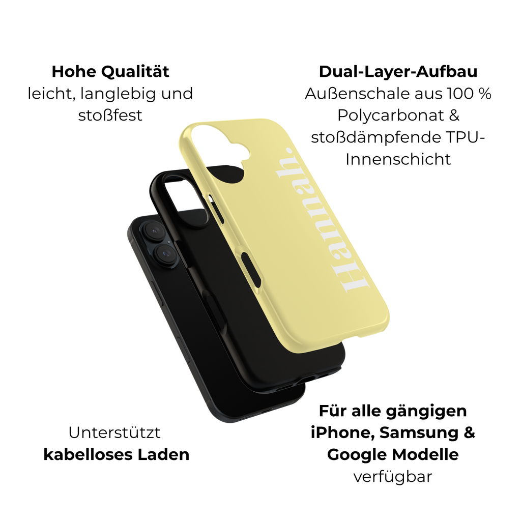CITRUS YELLOW BOLD NAME – Personalisierte Handyhülle mit Dual-Layer-Schutz