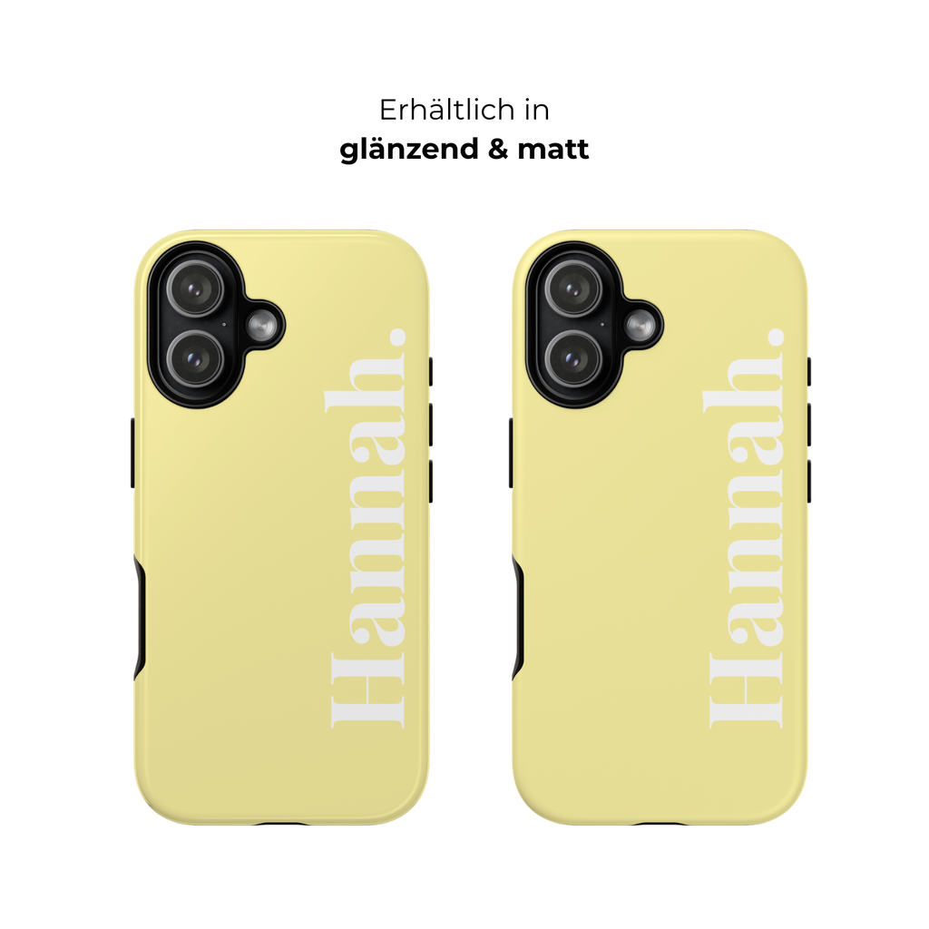 CITRUS YELLOW BOLD NAME – Personalisierte Handyhülle mit Dual-Layer-Schutz