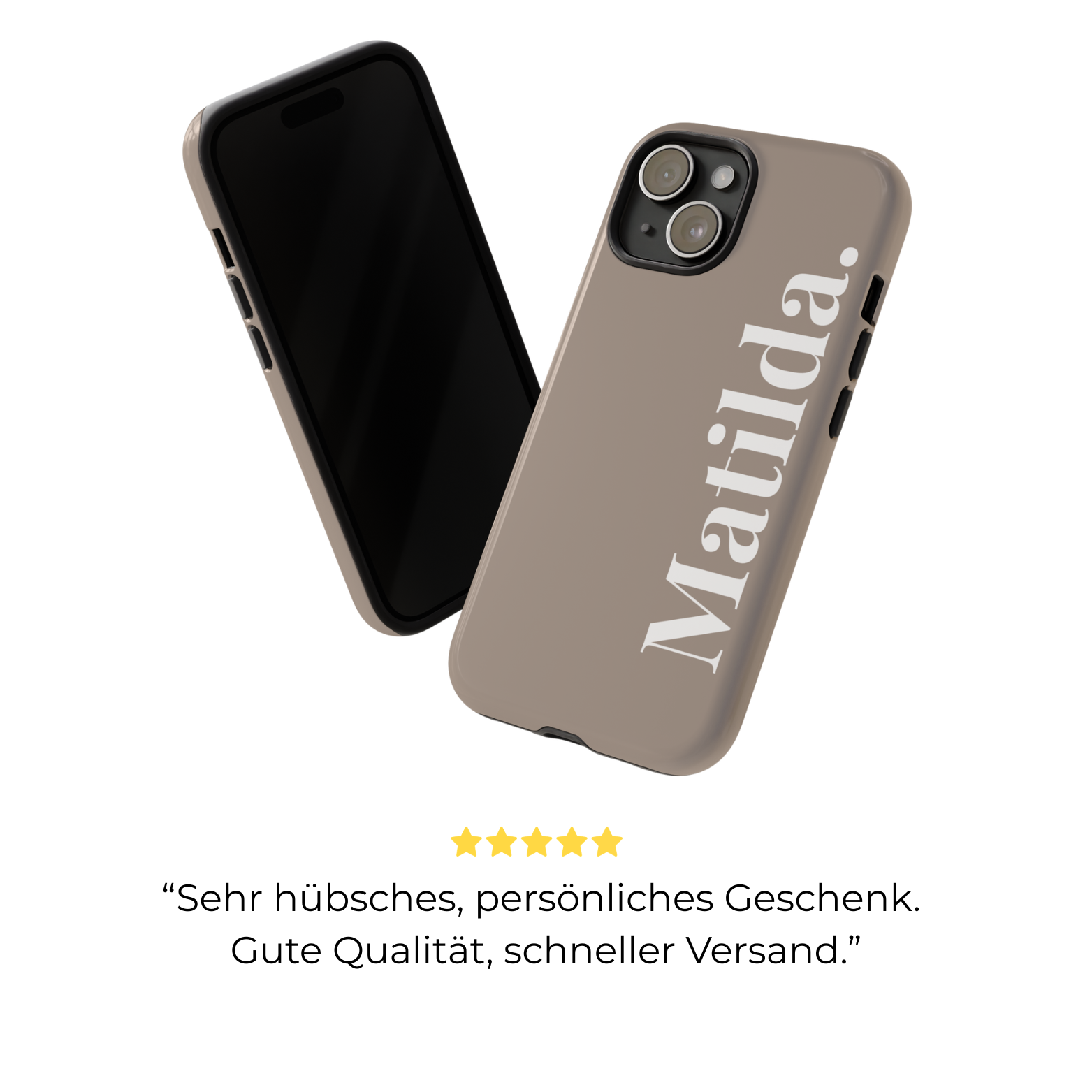 MOCCA BOLD NAME – Personalisierte Handyhülle mit Dual-Layer-Schutz