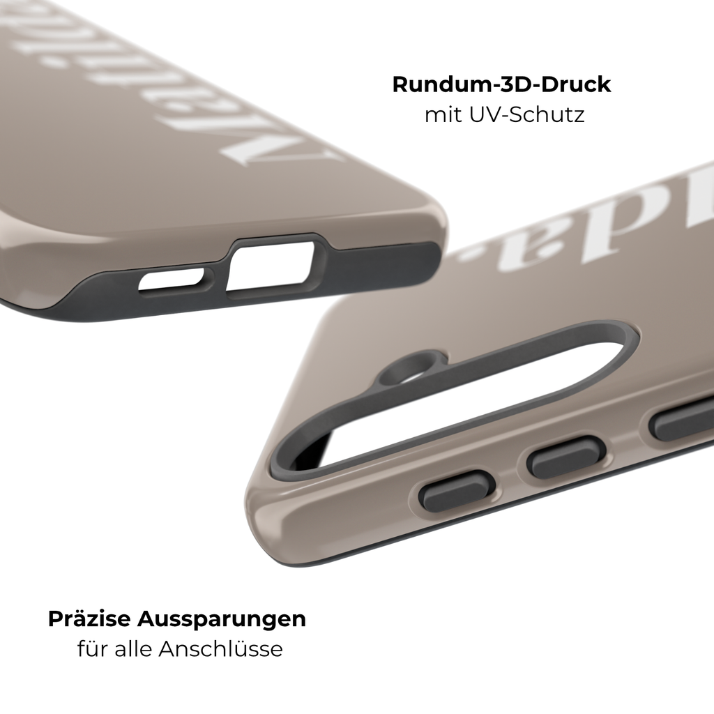 MOCCA BOLD NAME – Personalisierte Handyhülle mit Dual-Layer-Schutz