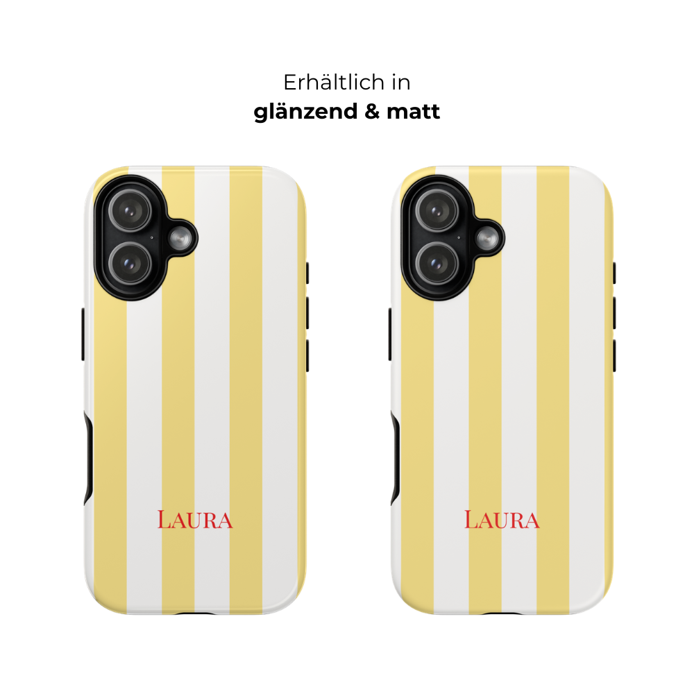 YELLOW STRIPES – Personalisierte Handyhülle mit Dual-Layer-Schutz