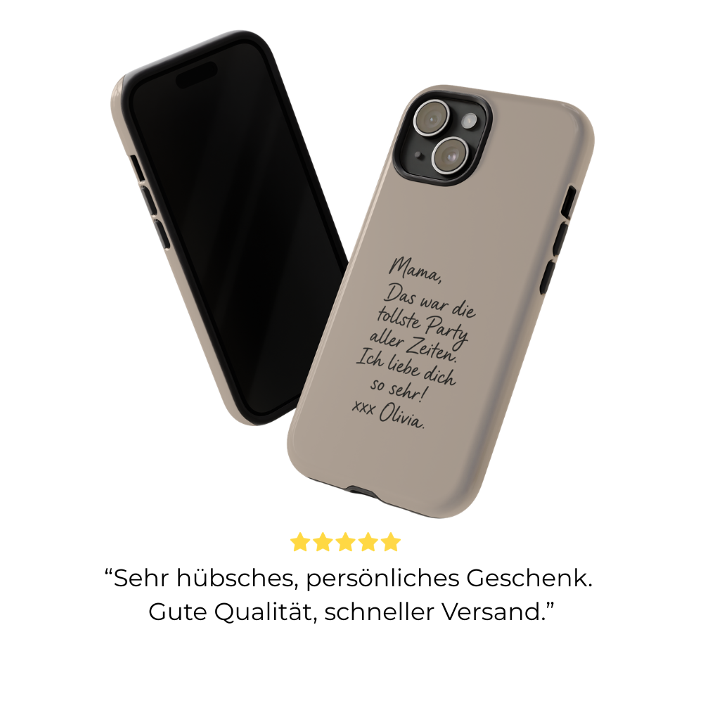 MOCCA HANDWRITTEN NOTE – Personalisierte Handyhülle mit Dual-Layer-Schutz