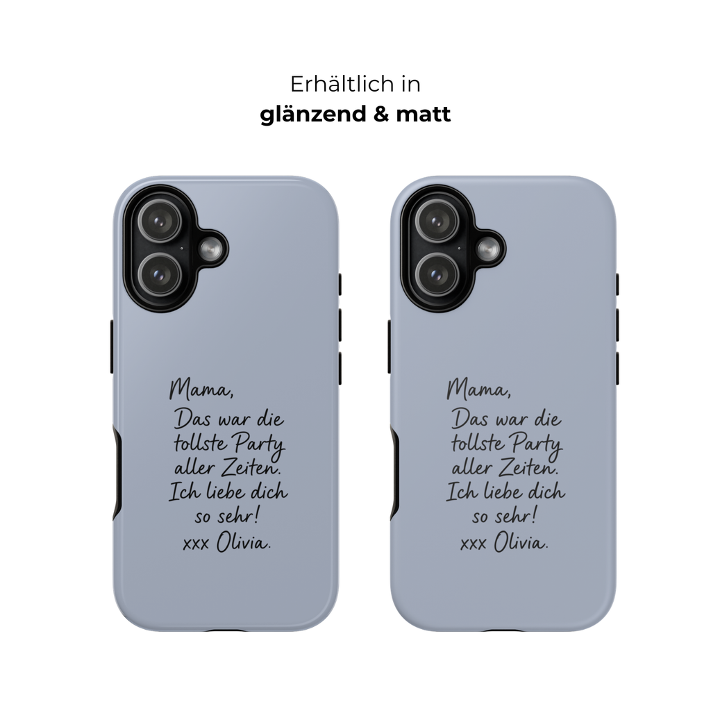 DUSTY BLUE HANDWRITTEN NOTE – Personalisierte Handyhülle mit Dual-Layer-Schutz