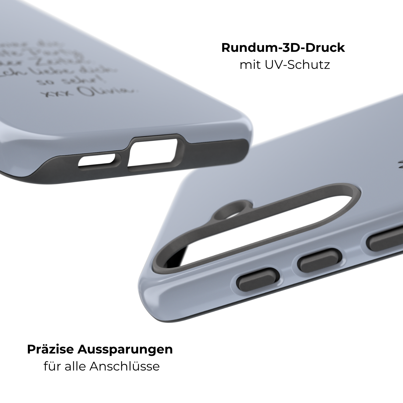DUSTY BLUE HANDWRITTEN NOTE – Personalisierte Handyhülle mit Dual-Layer-Schutz
