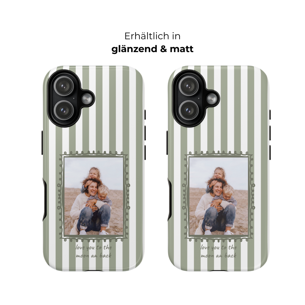 SALBEI STRIPES PHOTO FRAME – Personalisierte Foto Handyhülle mit Dual-Layer-Schutz
