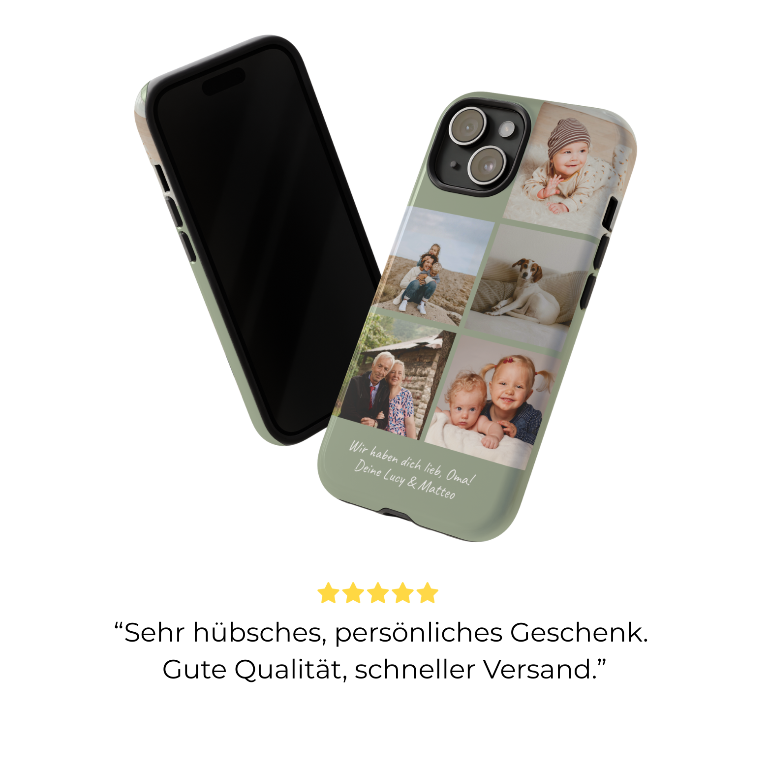 SALBEI PHOTO COLLAGE – Personalisierte Foto Handyhülle mit Dual-Layer-Schutz