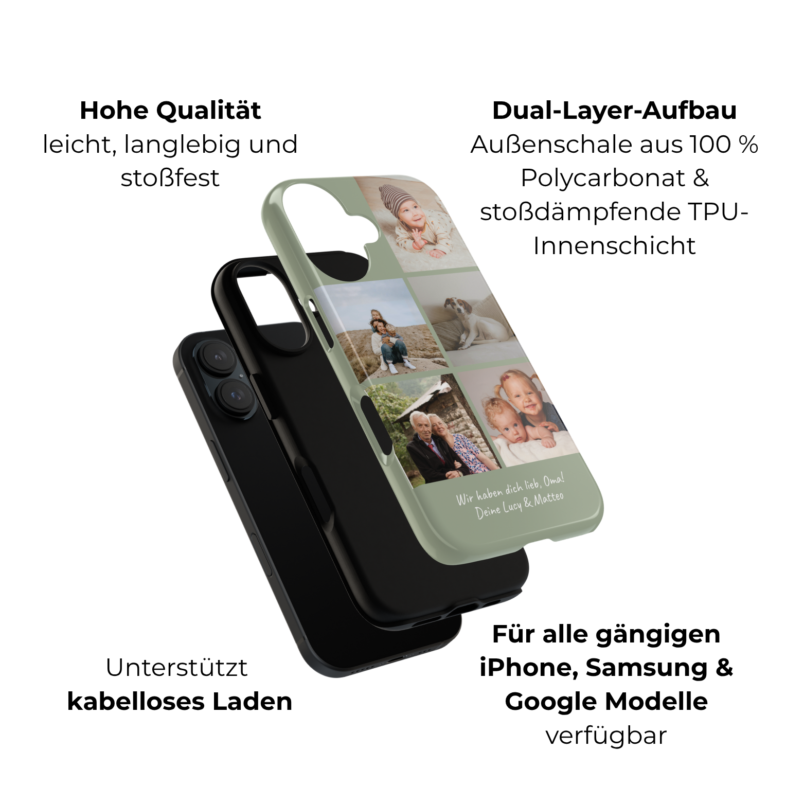 SALBEI PHOTO COLLAGE – Personalisierte Foto Handyhülle mit Dual-Layer-Schutz